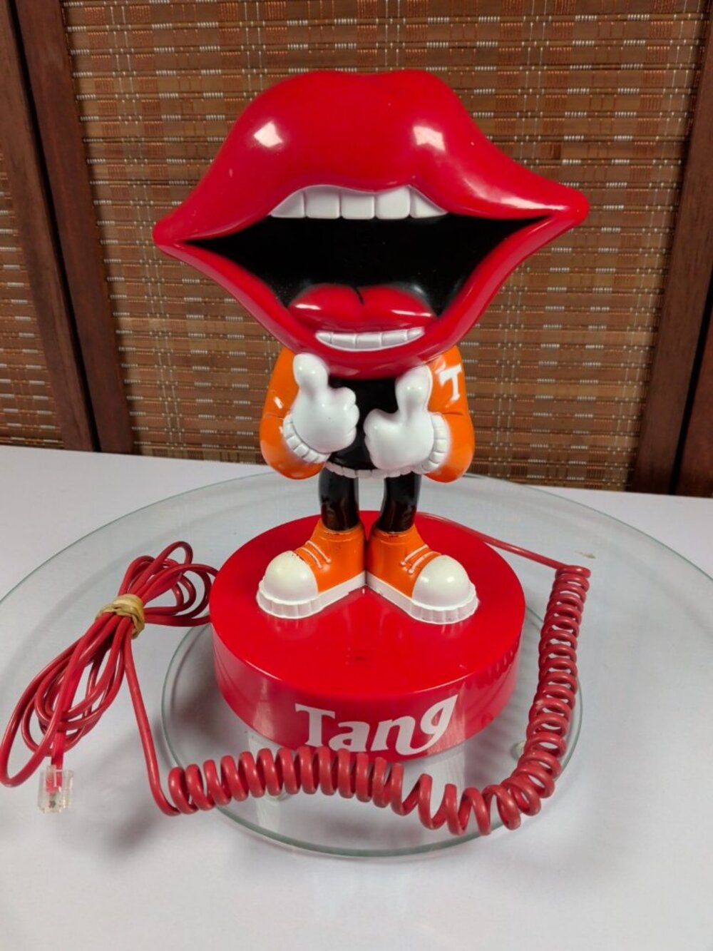 9" Vintage Retro 1980 Tang Promo Novelty Landline Telephone "Tang Man" - Tested